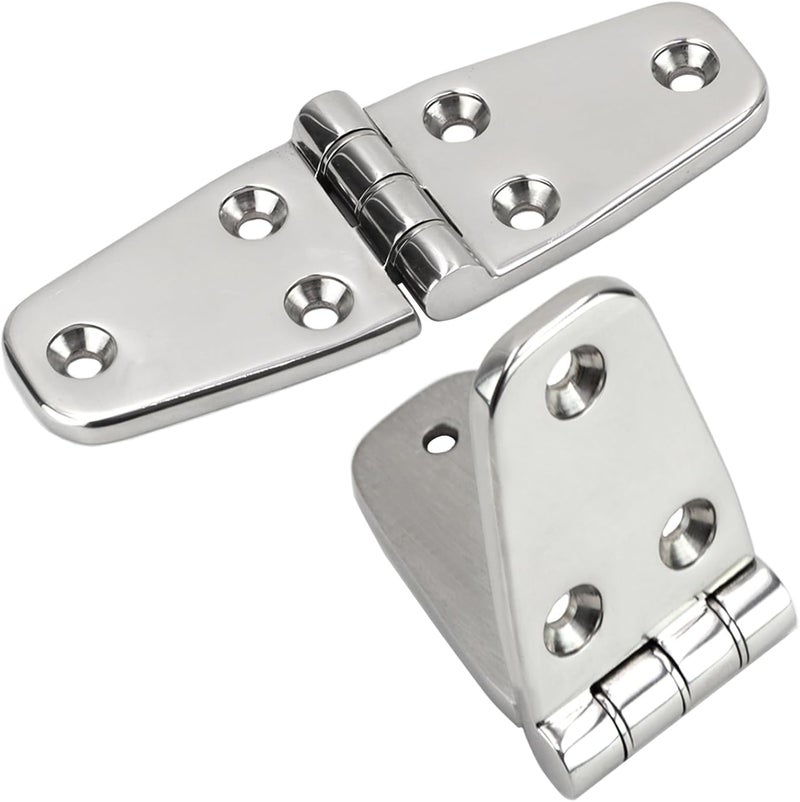 Laorde 316 Stainless Steel Hinges Marine Grade 4" x 1.5" Heavy Duty Boat Hatch Hinge (102 mm X 38 mm) Casting Cabinet Door Hinge with Screws (6 Pack) - Image 2